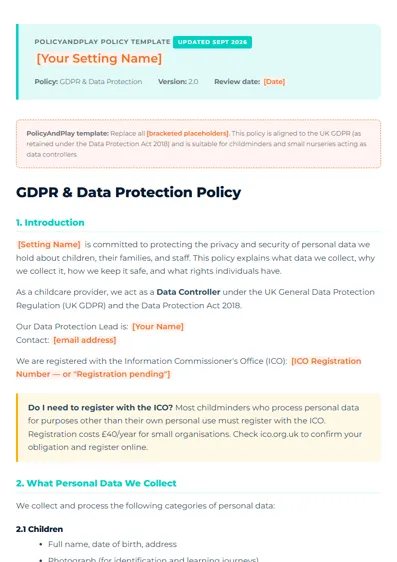 GDPR policy, not checked yet